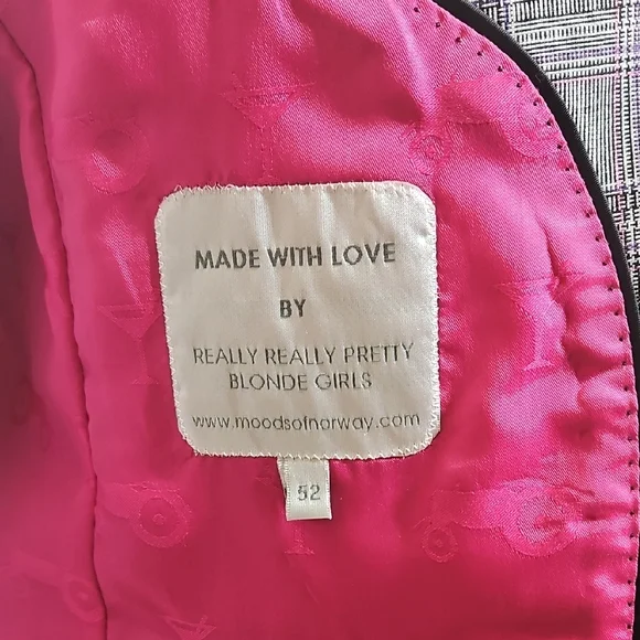 Moods of Norway Preppy Academia Blazer with Subtle Plaid Pattern